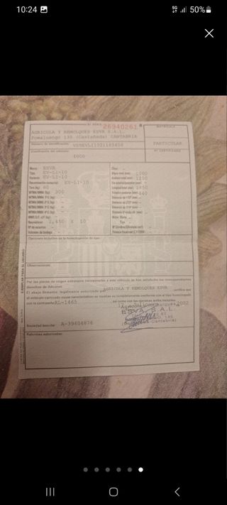 Remolque de aluminio con tapa y Documentacion