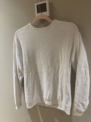 Jersey Zara lentejuelas blanco