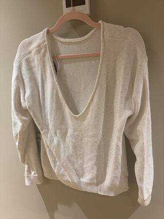 Jersey Zara lentejuelas blanco