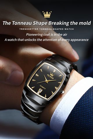 Reloj Olevs Negro y Dorado Hombre