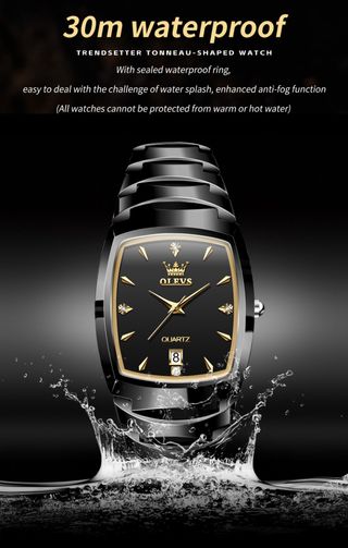 Reloj Olevs Negro y Dorado Hombre