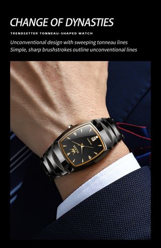 Reloj Olevs Negro y Dorado Hombre