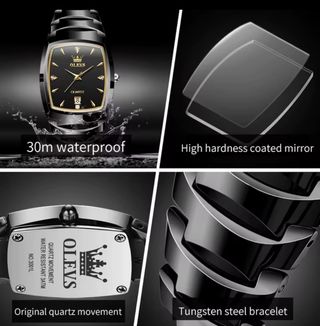 Reloj Olevs Negro y Dorado Hombre