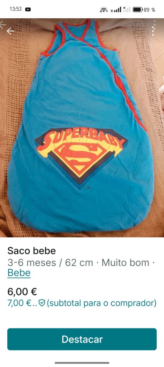 Saco de bebé Superbaby 3-6 meses
