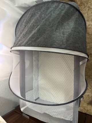 Cuna colecho gris con colchón