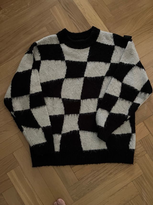 Jersey Wasted Paris Cuadros Blanco y Negro