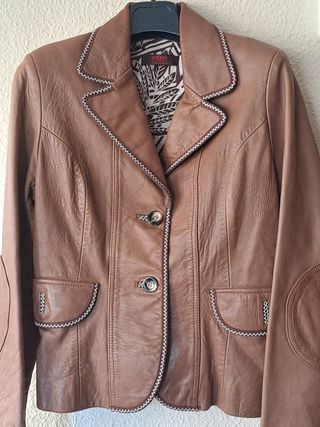 Chaqueta de Piel Marrón eBlé, vintage