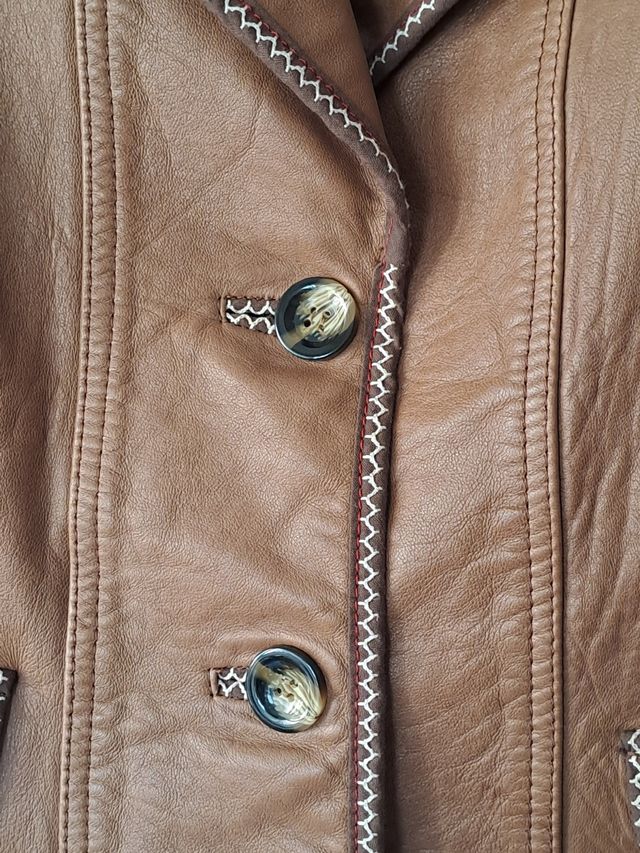 Chaqueta de Piel Marrón eBlé, vintage