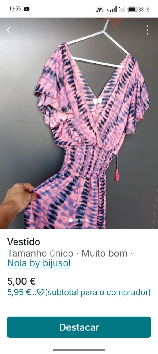 Vestido Nola by bijusol Tie-Dye Rosa