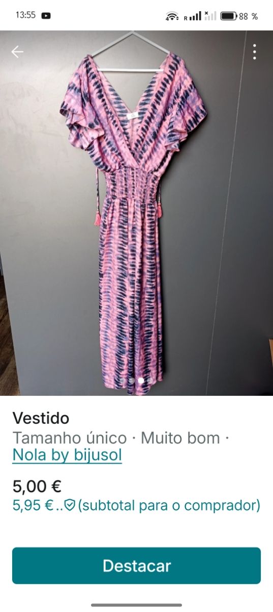 Vestido Nola by bijusol Tie-Dye Rosa