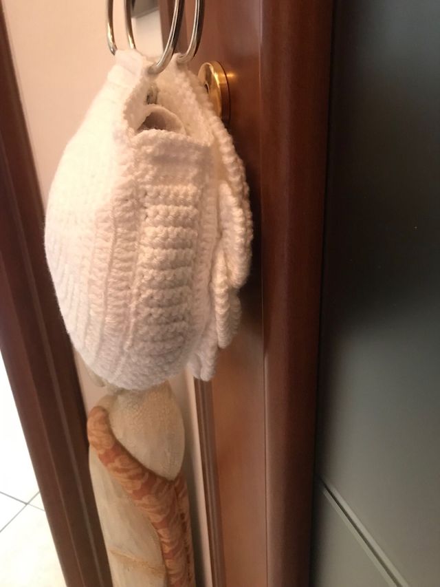 Borsa uncinetto floreale bianca