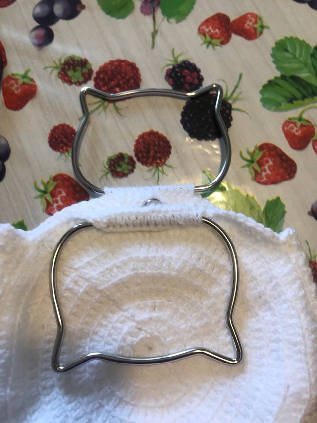 Borsa uncinetto floreale bianca