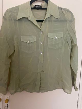 Blusa CORTefiel semitransparente verde talla L