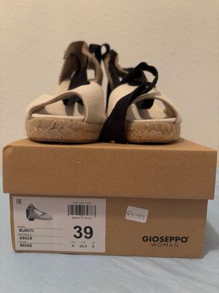 Sandalias cuña esparto blanco roto