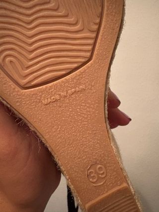 Sandalias cuña esparto blanco roto