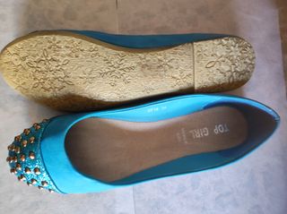 3 PARES DE BAILARINAS Azules Talla 38