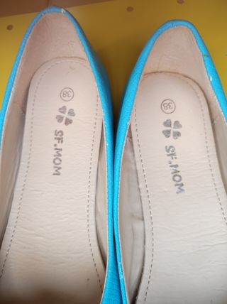 3 PARES DE BAILARINAS Azules Talla 38