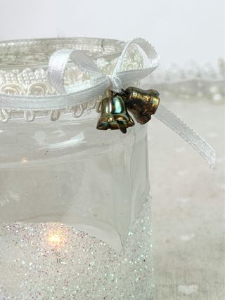 Porta Tea Light Vetro Glitter