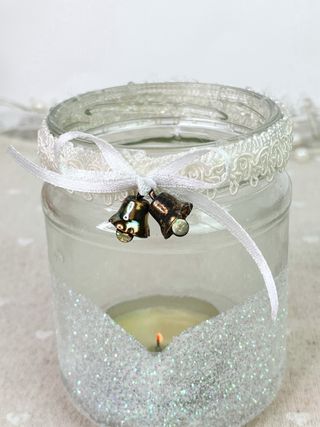 Porta Tea Light Vetro Glitter
