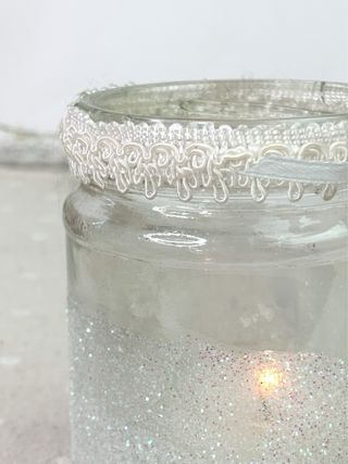 Porta Tea Light Vetro Glitter