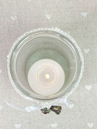 Porta Tea Light Vetro Glitter