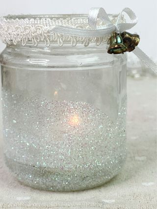 Porta Tea Light Vetro Glitter