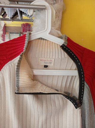 Jersey Jack & Jones Beige y Rojo Talla XL