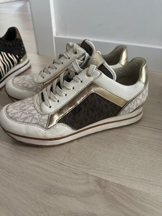 Zapatillas Michael Kors Talla 38 Oro Blanco