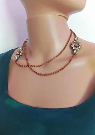 Collana Moschino vintage fiori strass