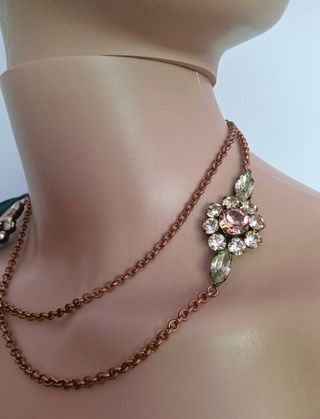 Collana Moschino vintage fiori strass