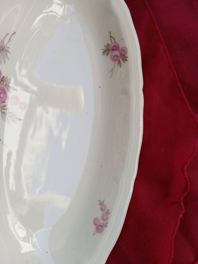 Piatto Ovale Bavaria Fiori Rosa