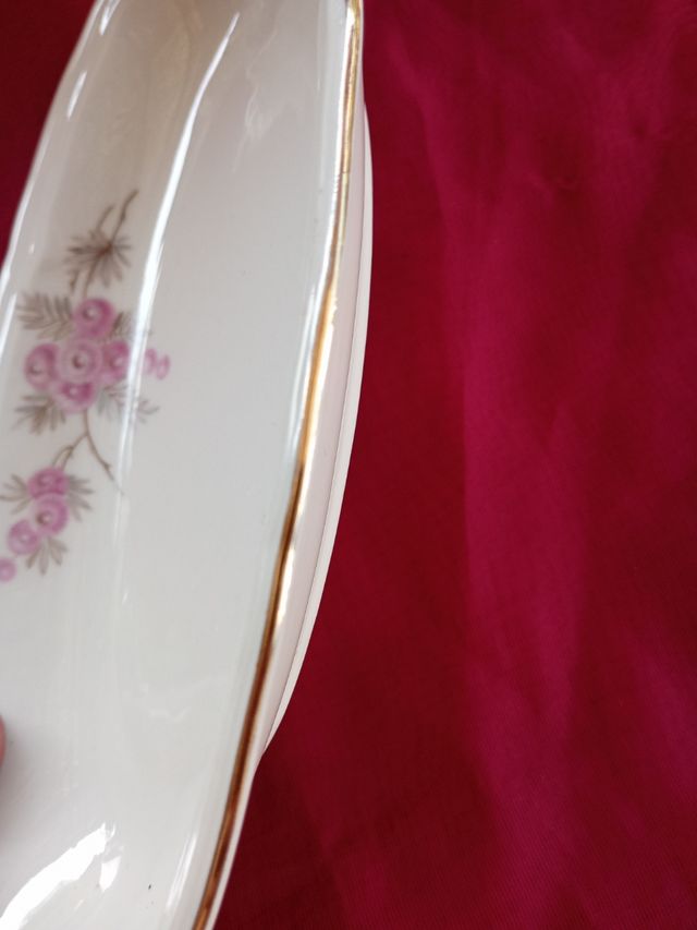 Piatto Ovale Bavaria Fiori Rosa