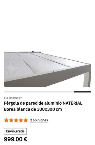 Pergola de pared de aluminio  Borea blanca