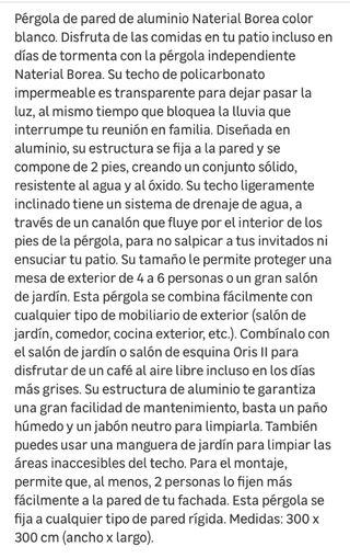Pergola de pared de aluminio  Borea blanca