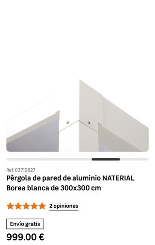 Pergola de pared de aluminio  Borea blanca