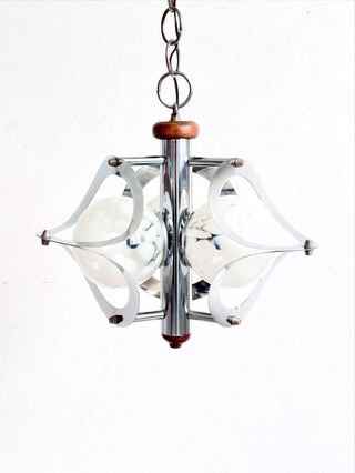 Lampadario Space Age vintage in acciaio anni ‘70