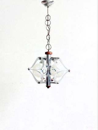 Lampadario Space Age vintage in acciaio anni ‘70