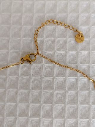 Gargantilla Acero dorado con Circonita 