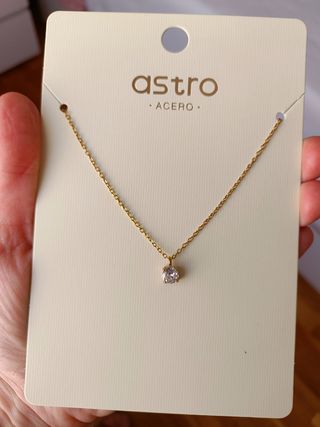 Gargantilla Acero dorado con Circonita 