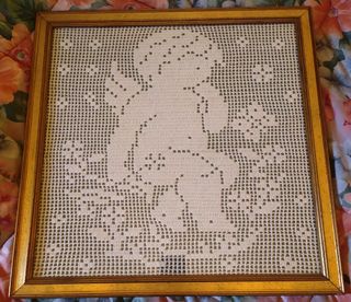 Quadro uncinetto angioletto fatto a mano