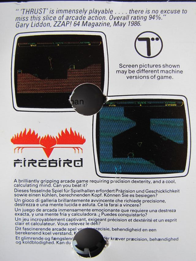 Thrust AMSTRAD cinta Firebird completo