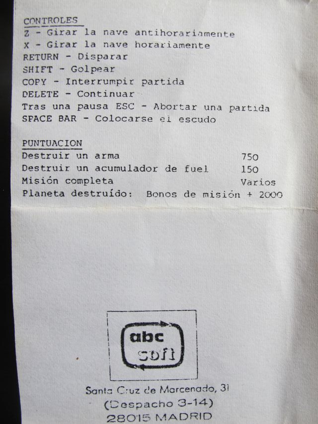 Thrust AMSTRAD cinta Firebird completo