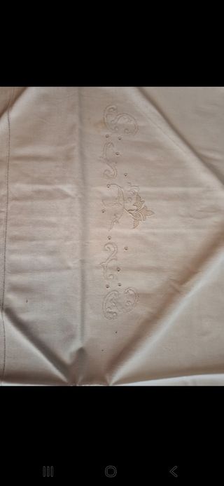 Lenzuola Parure lino anni '50 ricamato