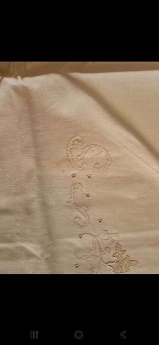 Lenzuola Parure lino anni '50 ricamato