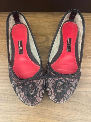 Bailarinas Carolina Herrera CH encaje negro