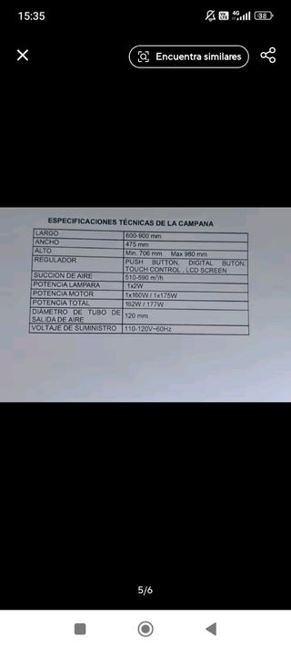 Campana extractora negra