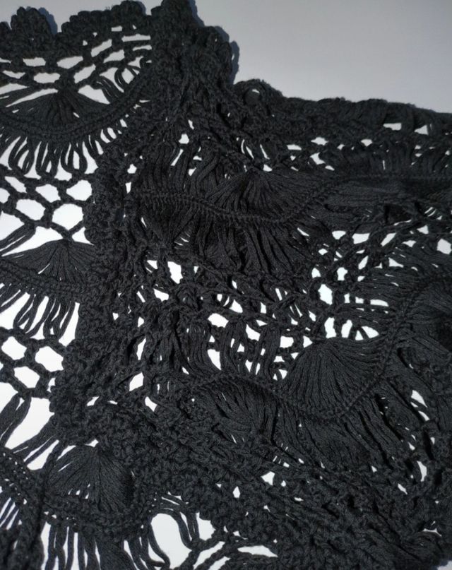 Chaqueta Macramé Negra