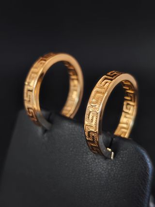 Pendientes oro 18k aro mediano greca051-04-00391