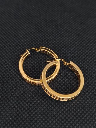 Pendientes oro 18k aro mediano greca051-04-00391