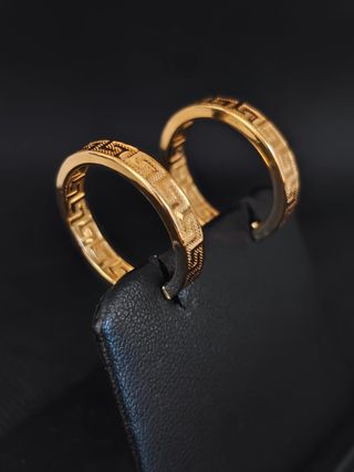 Pendientes oro 18k aro mediano greca051-04-00391